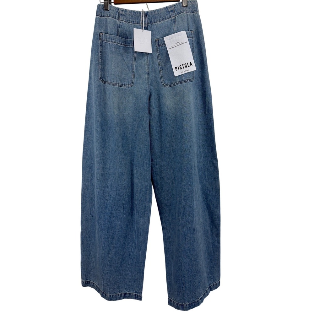 Pistola Lottie Bowed Leg Jeans 27 NWT High Rise Relaxed Light Wash - Picture 6 of 16